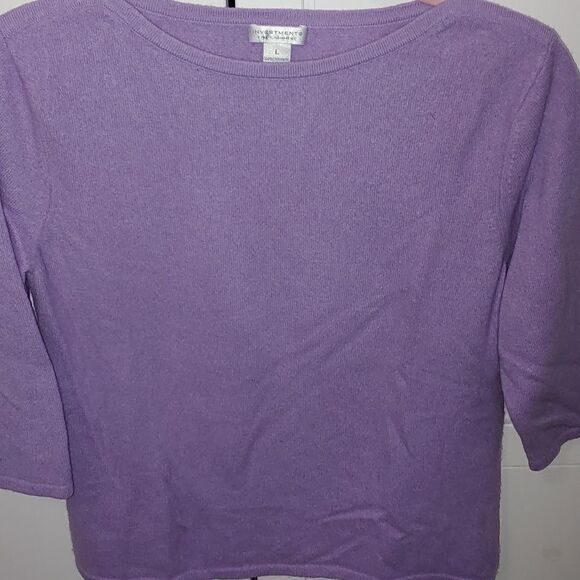 Investments fine cashmere  Lilac purple  Sweater Sz L - Picture 2 of 8